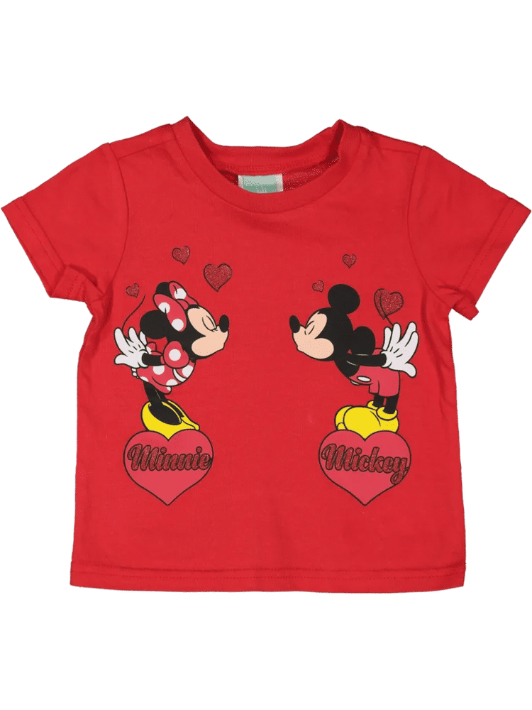 Red Minnie And Mickey Mouse T-Shirt