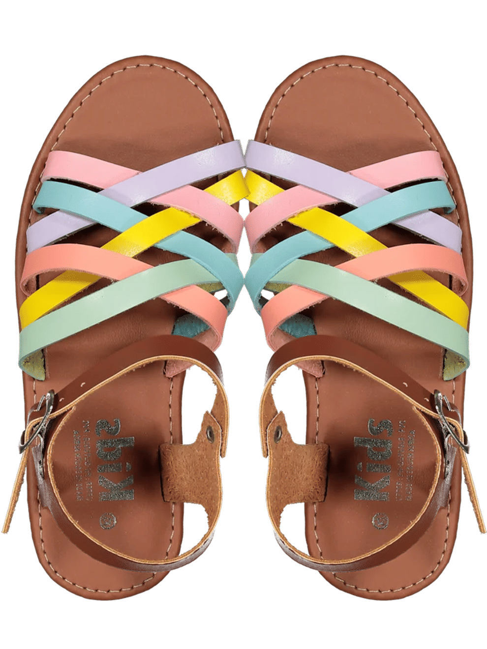 Brown Sandal With Multi Coloured Straps