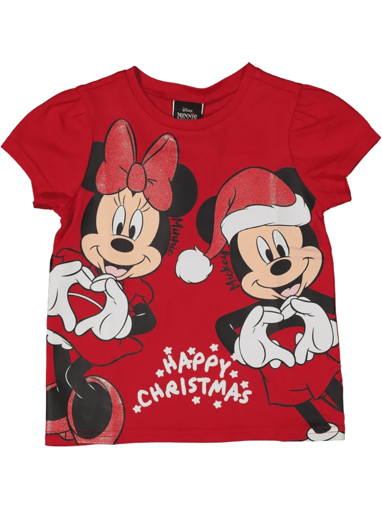 Red Minnie And Mickey Mouse Christmas T-Shirt