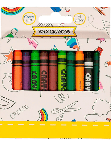 24 Piece Wax Crayons