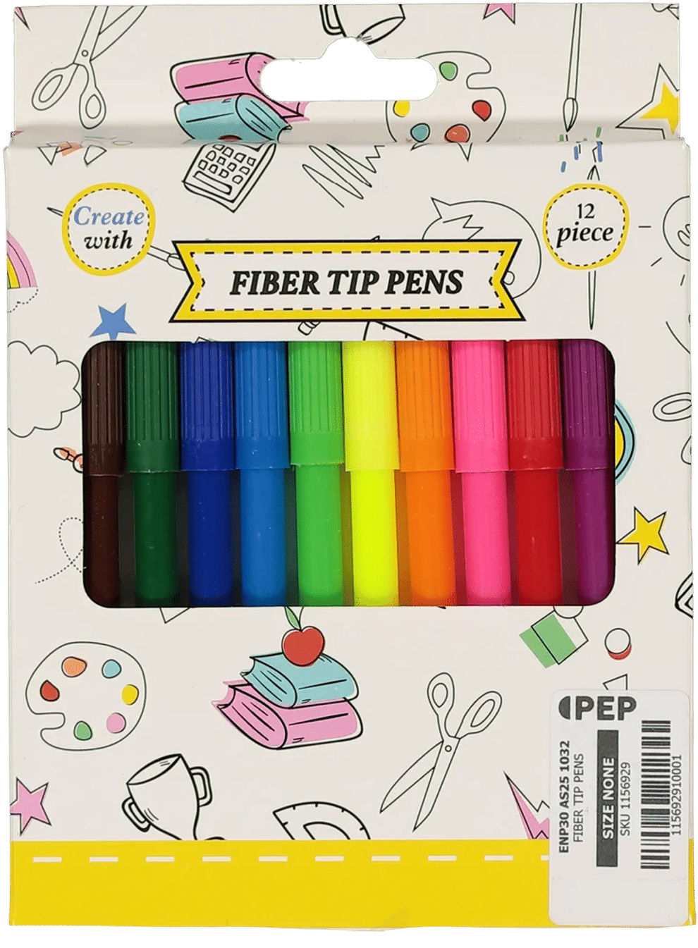 12 Piece Fibre Tip Pens