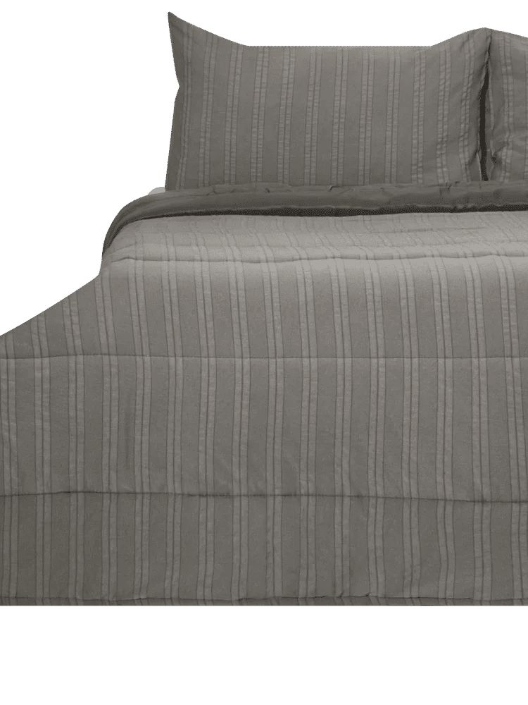 Grey Textured Queen Bed Comforter (1)