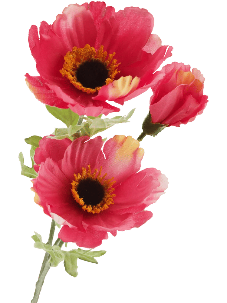 Vibrant Red Artificial Poppy Flower Decor (1)