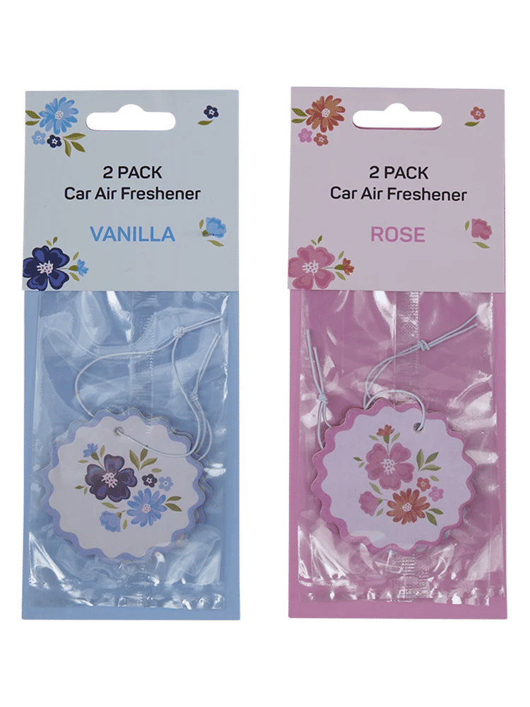 2 Pack Floral Car Air Freshener - Vanilla & Rose
