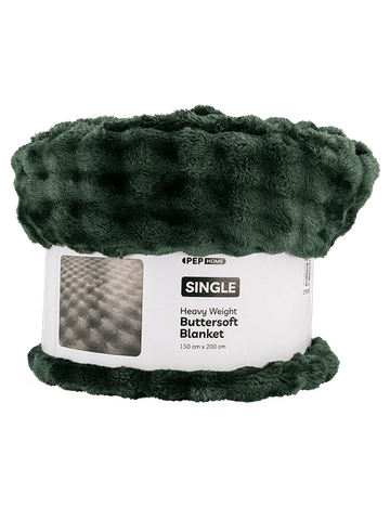 Buttersoft Dark Green Single Blanket