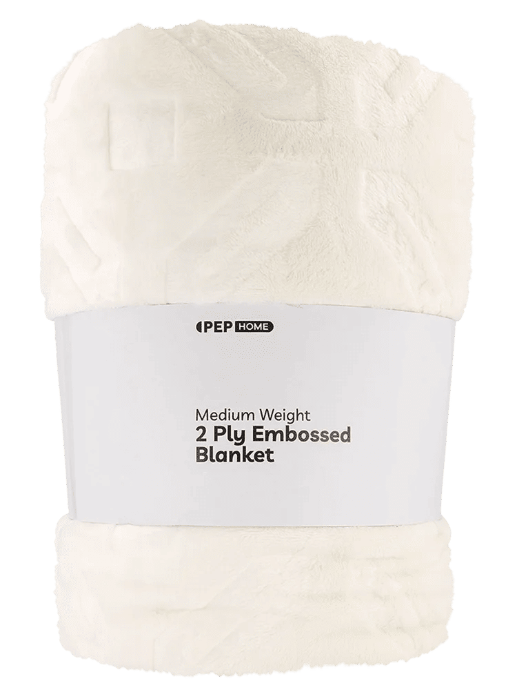 Queen Cream 2 Ply Embossed Blanket
