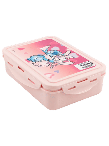 Pink Stitch & Angel Lunch Box with Secure Clips