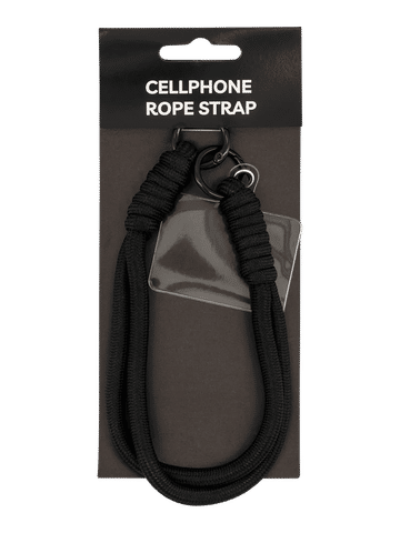 Black Cellphone Rope Strap with Carabiner Clips