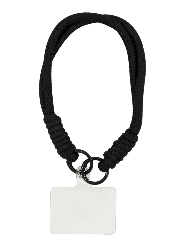 Black Cellphone Rope Strap with Carabiner Clips (1)