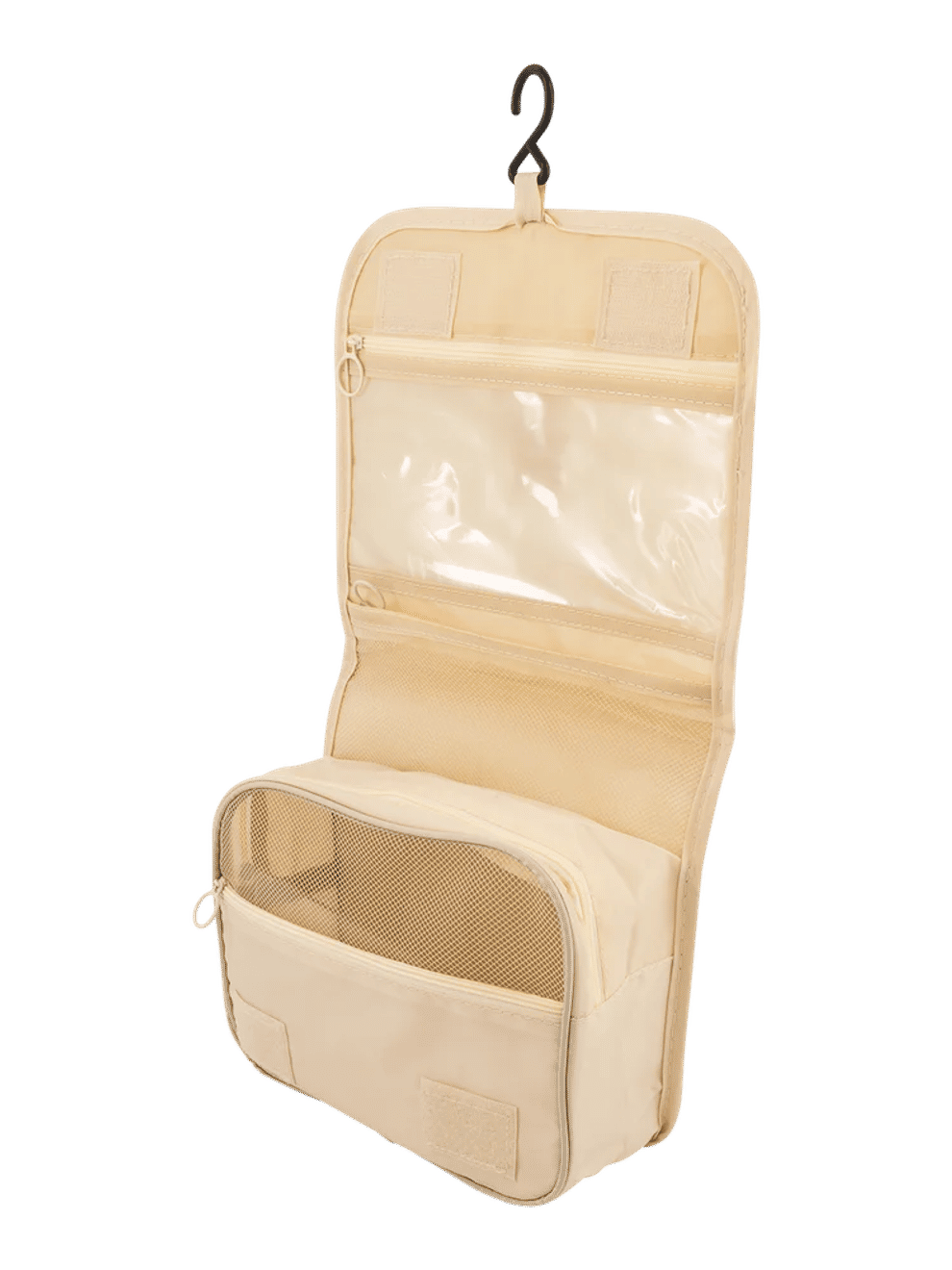 Cream Hanging Toiletry Bag with Multiple Pockets (2)