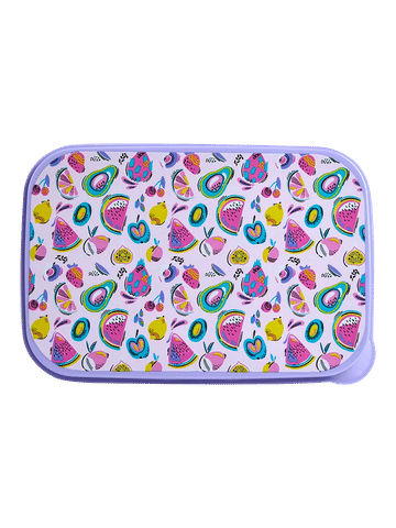 Plastic Fruit Print Lunch Box Lid Purple