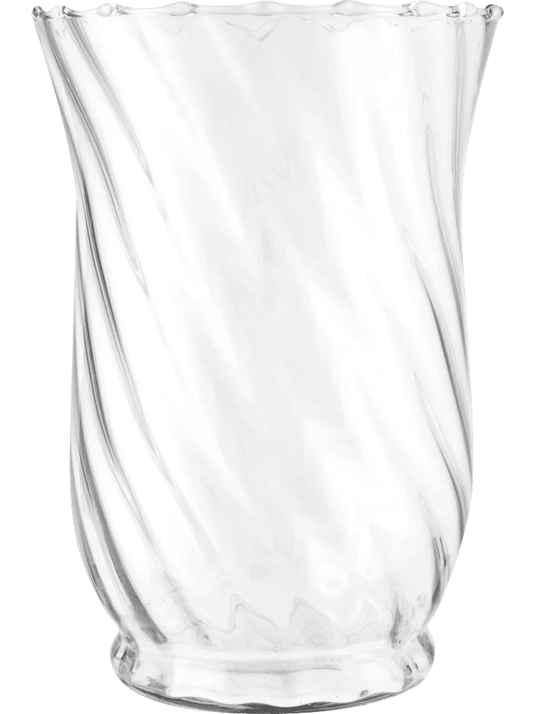 Clear Glass Swirl Design Vase 13.5x20cm