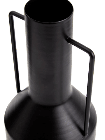 Modern Black Metal Decorative Vase With Handles