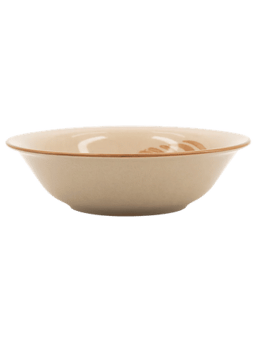 Decorative Beige Serving Bowl with Leaf Accent