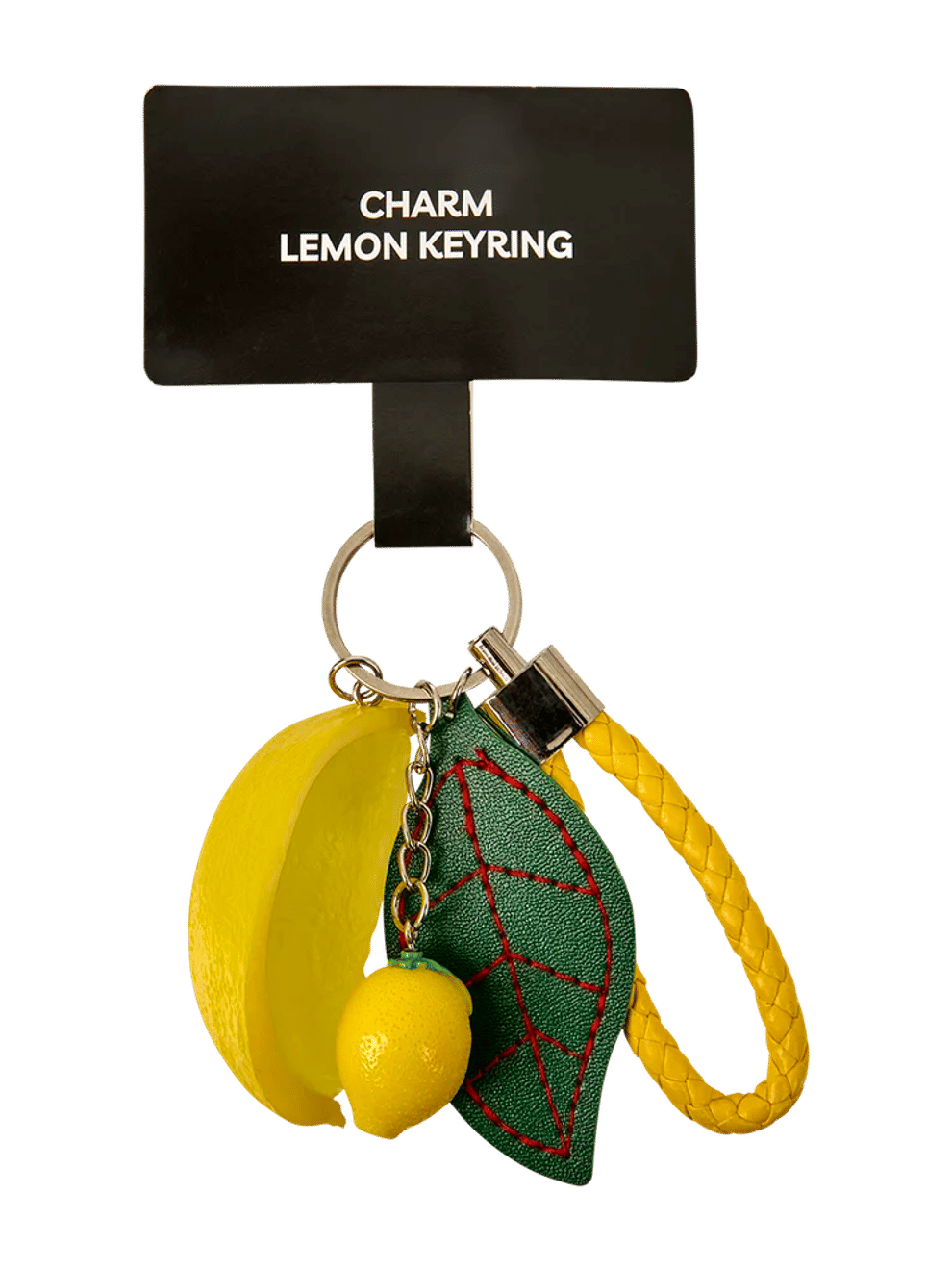 Lemon Charm Keyring with Braided Strap
