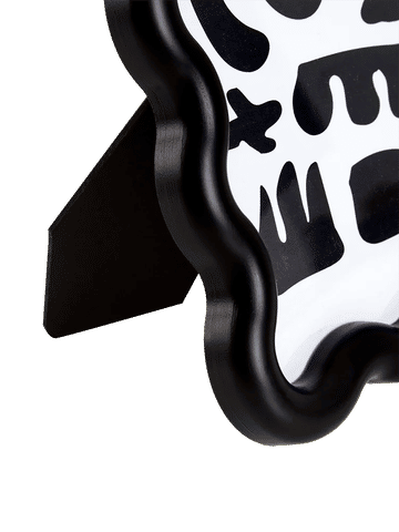 Black Wavy Decorative Frame With Back Stand