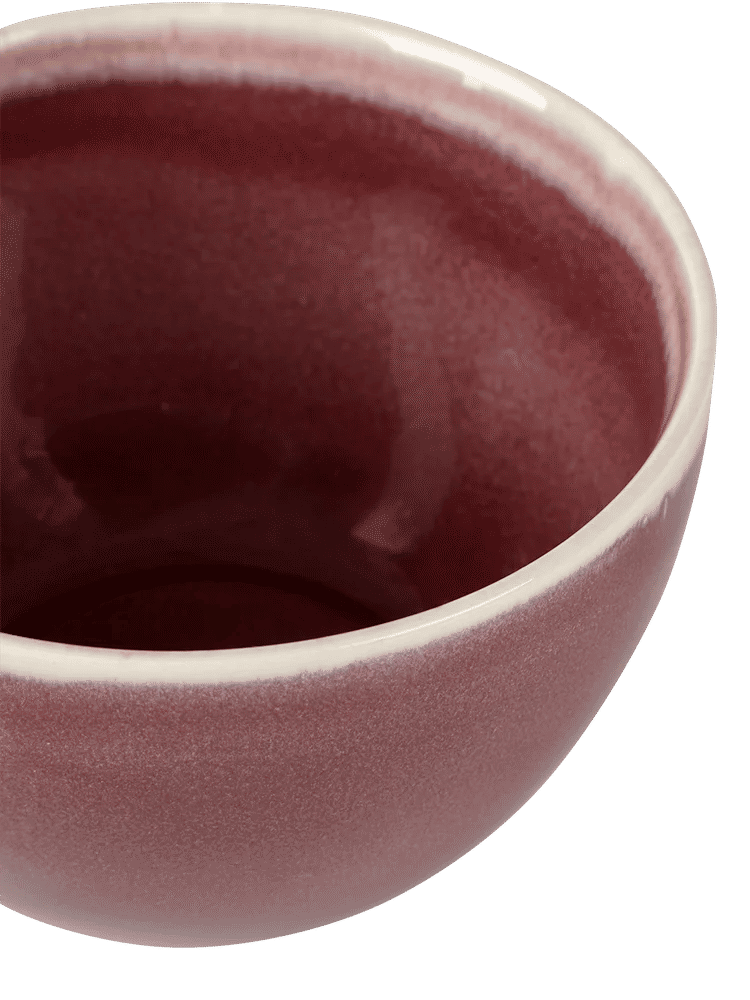 Maroon Ceramic Serving Bowl with Glazed Rim (1)