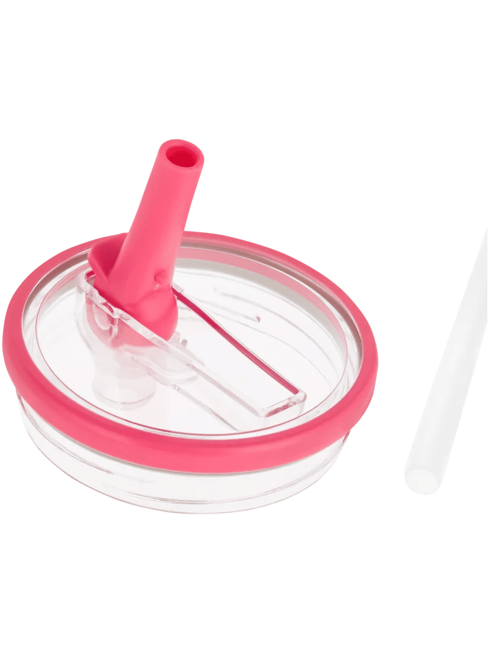 Plastic Lid Pink Spout Straw