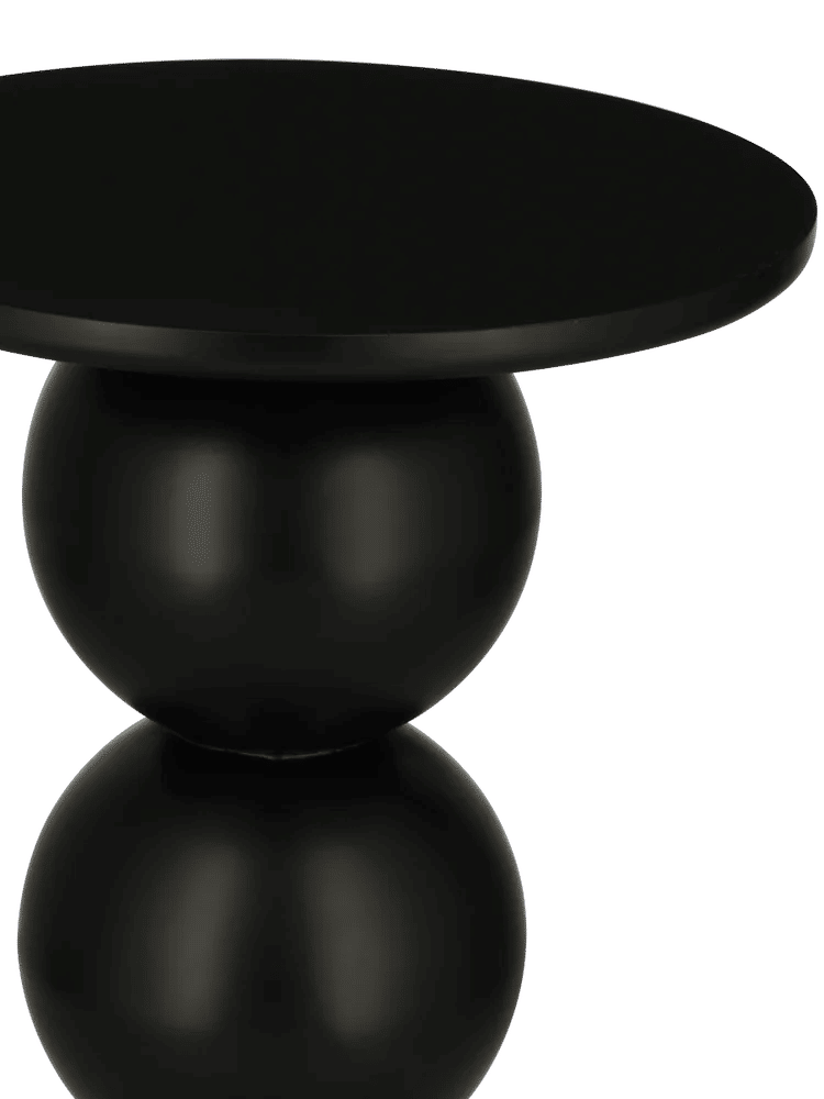 Matte Black Ball Pedestal Side Table (2)