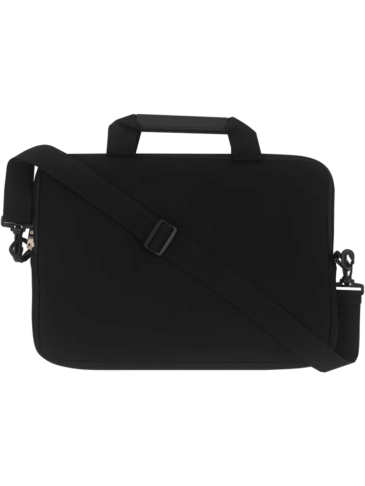 Black Laptop Bag with Handle and Adjustable Strap