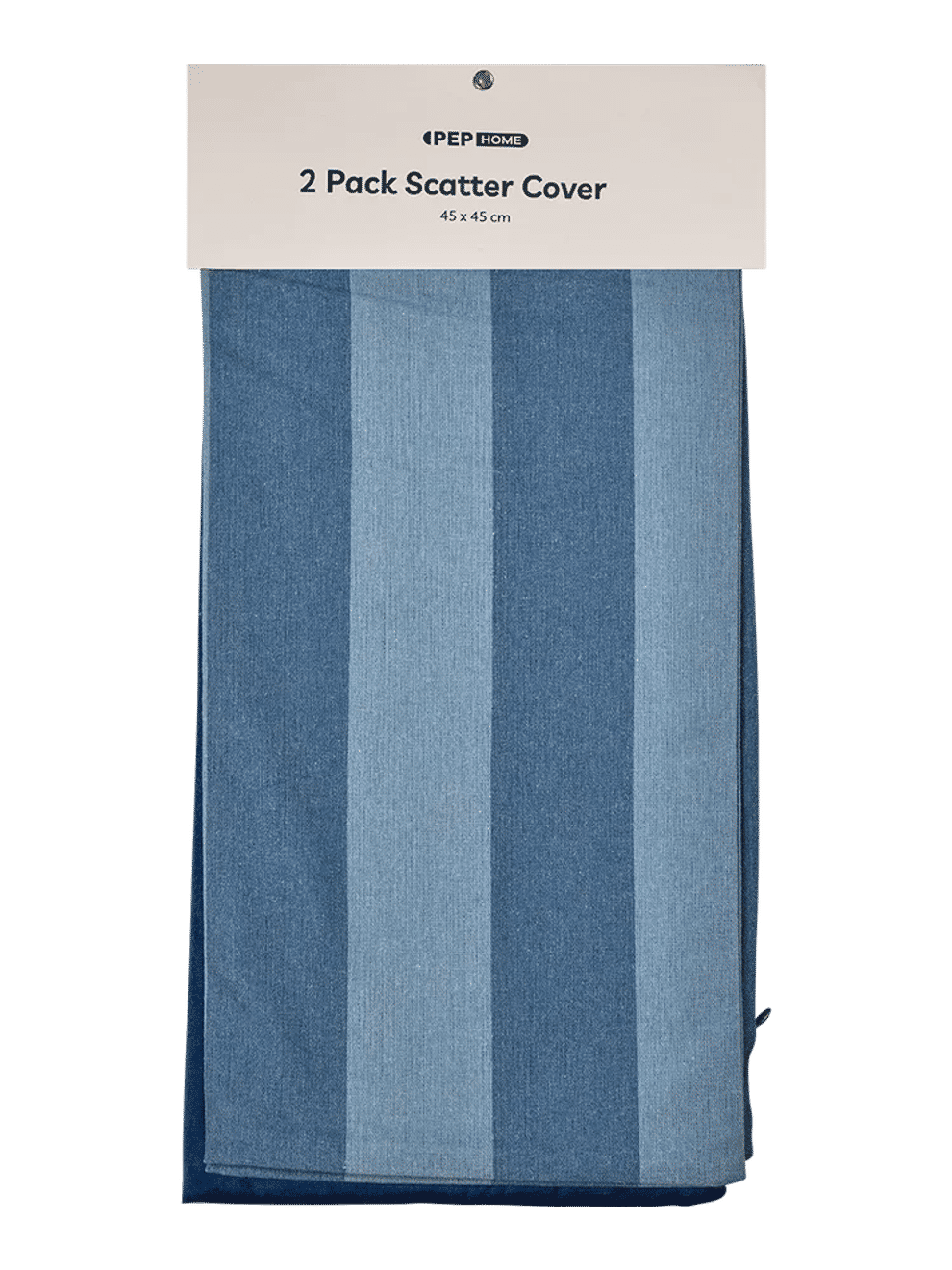 2 Pack Blue Striped & Solid Scatter Cushion Covers