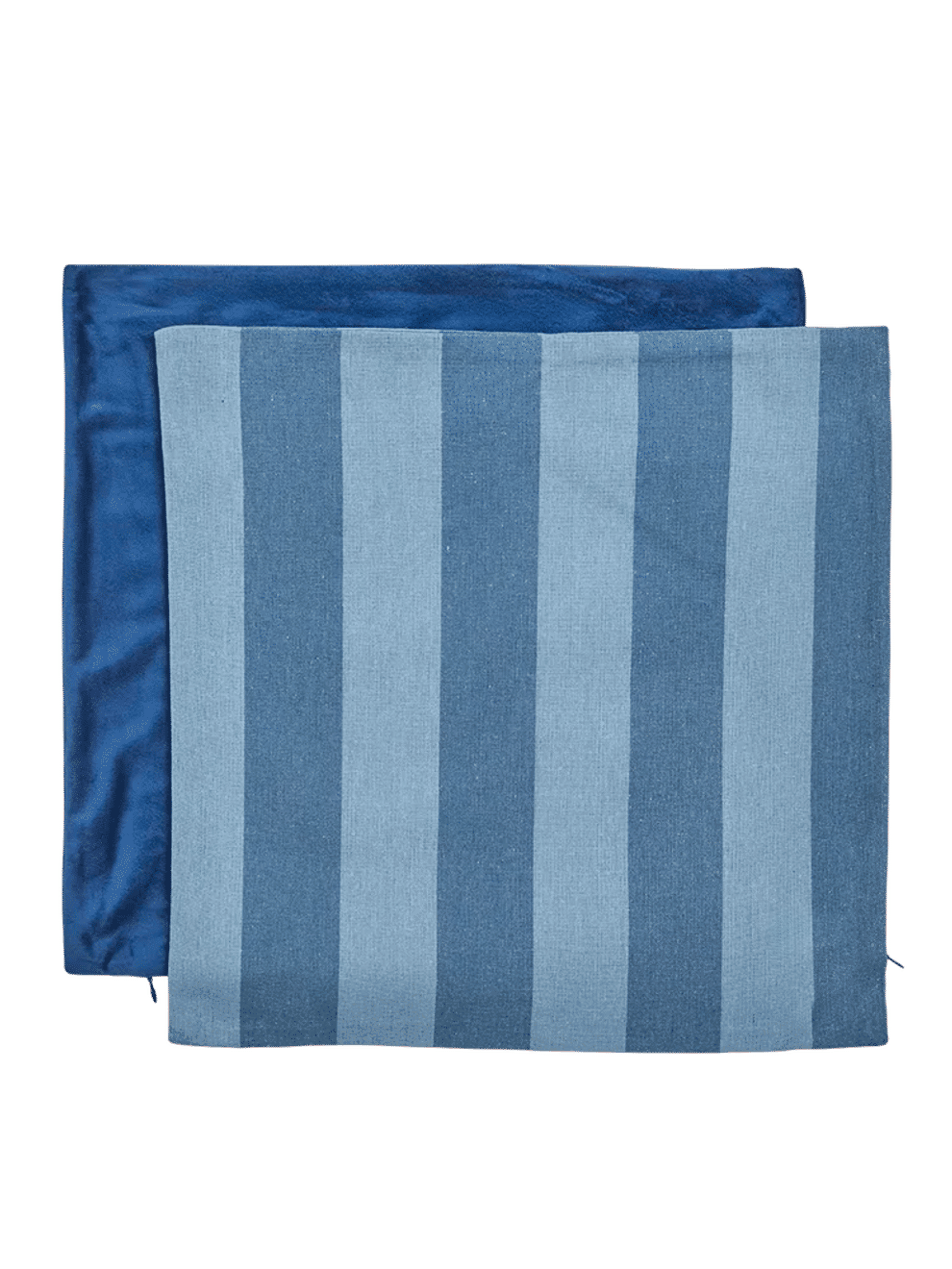 2 Pack Blue Striped & Solid Scatter Cushion Covers (1)