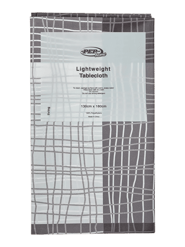 Dark Grey Patterned Tablecloth
