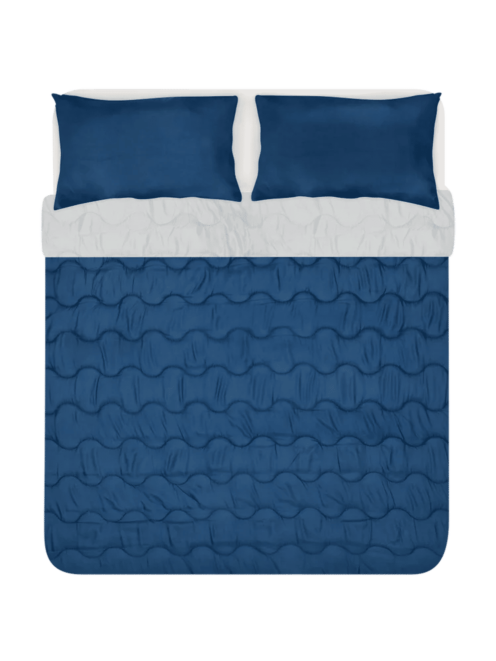 Blue Quilted Queen Bed Comforter