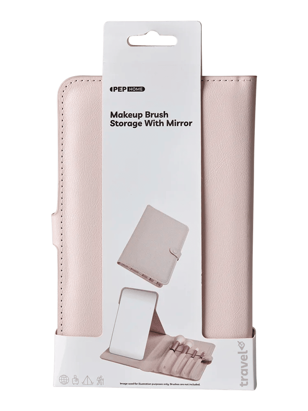 Travel Makeup Brush Organizer with Mirror
