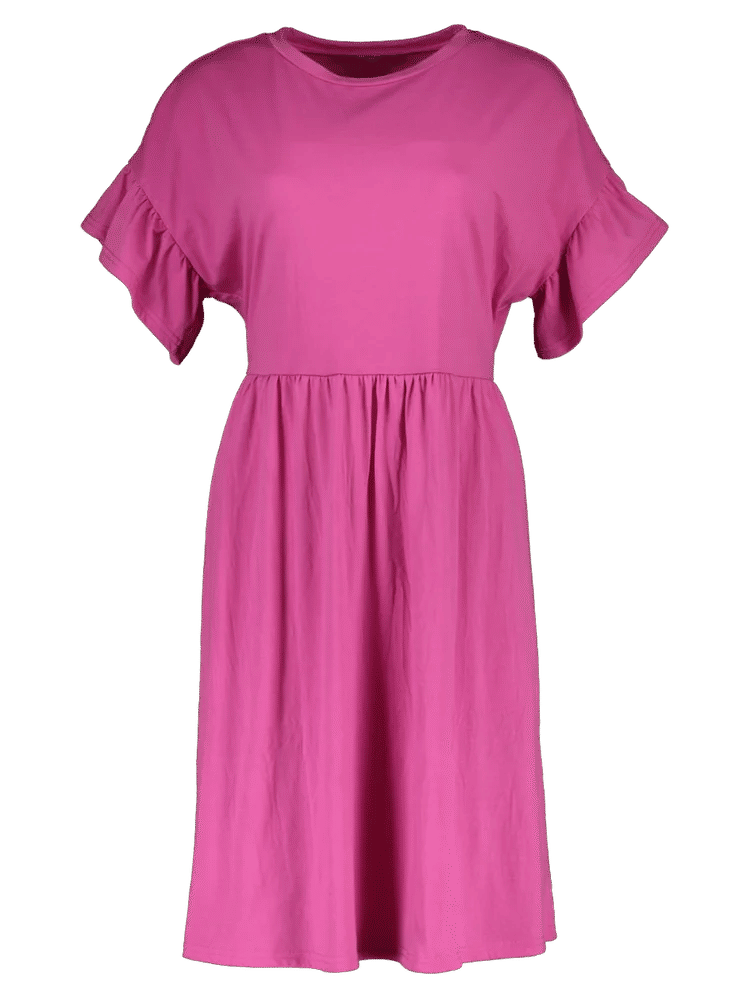 Pink Flare Midi Dress