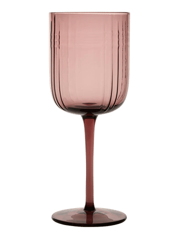 Pink Ribbed Stemmed Wine Glass 8cm