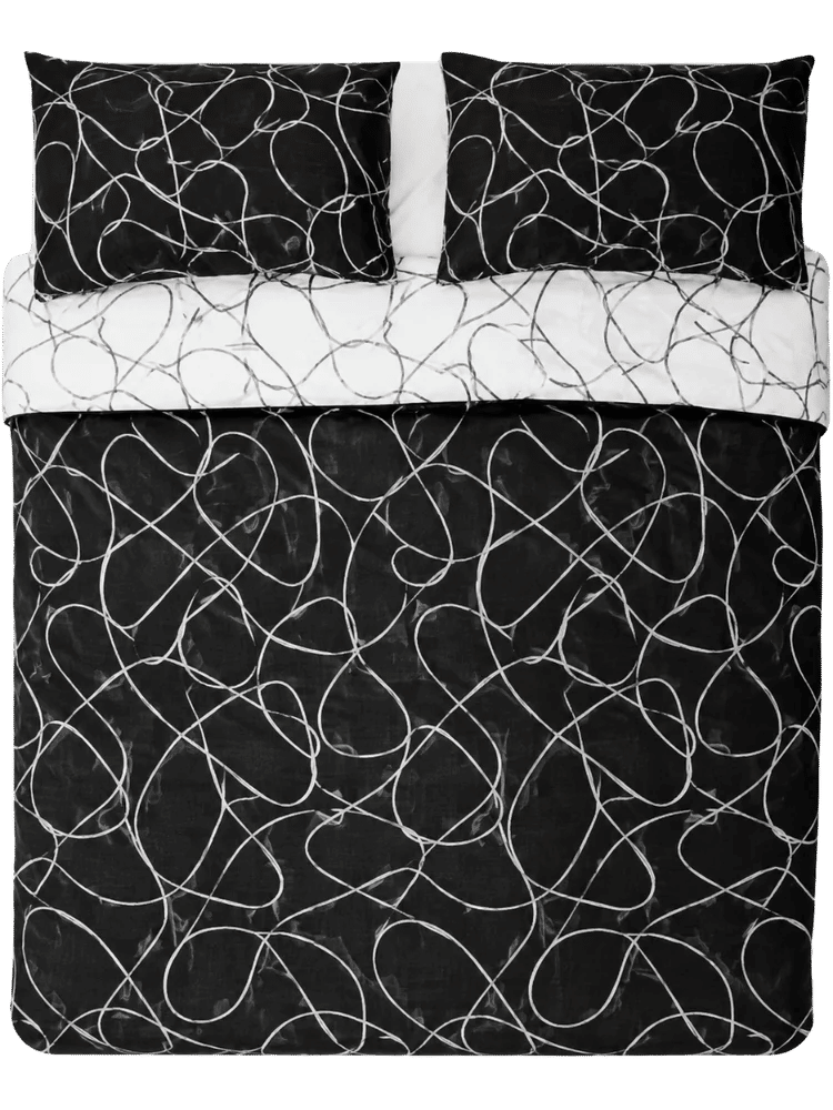 Queen Bed Monochrome Abstract Duvet