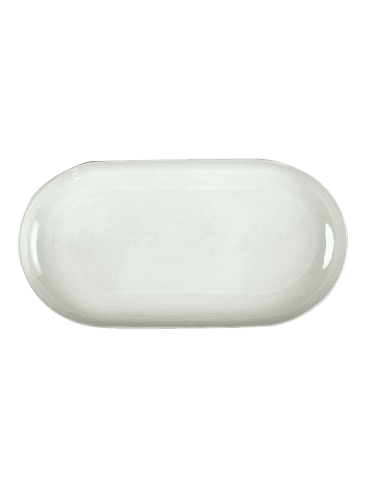 44cm Large Grey Oval Ceramic Platter (1)