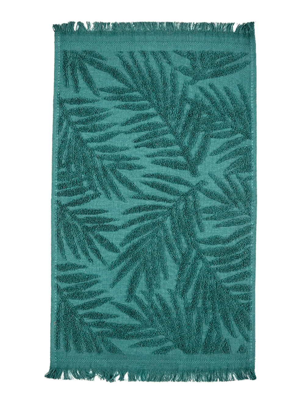 Teal Textured Fringe Guest Towel