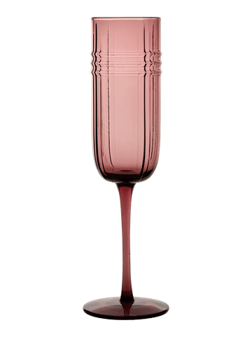 Ribbed Pink Glass Champagne Flute 5.5cm
