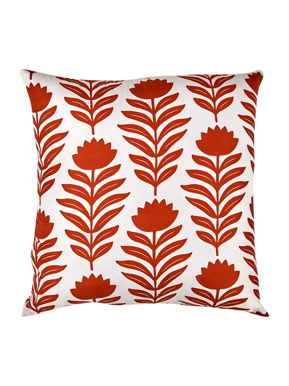Orange Floral Print Scatter Cushion 45x45 cm