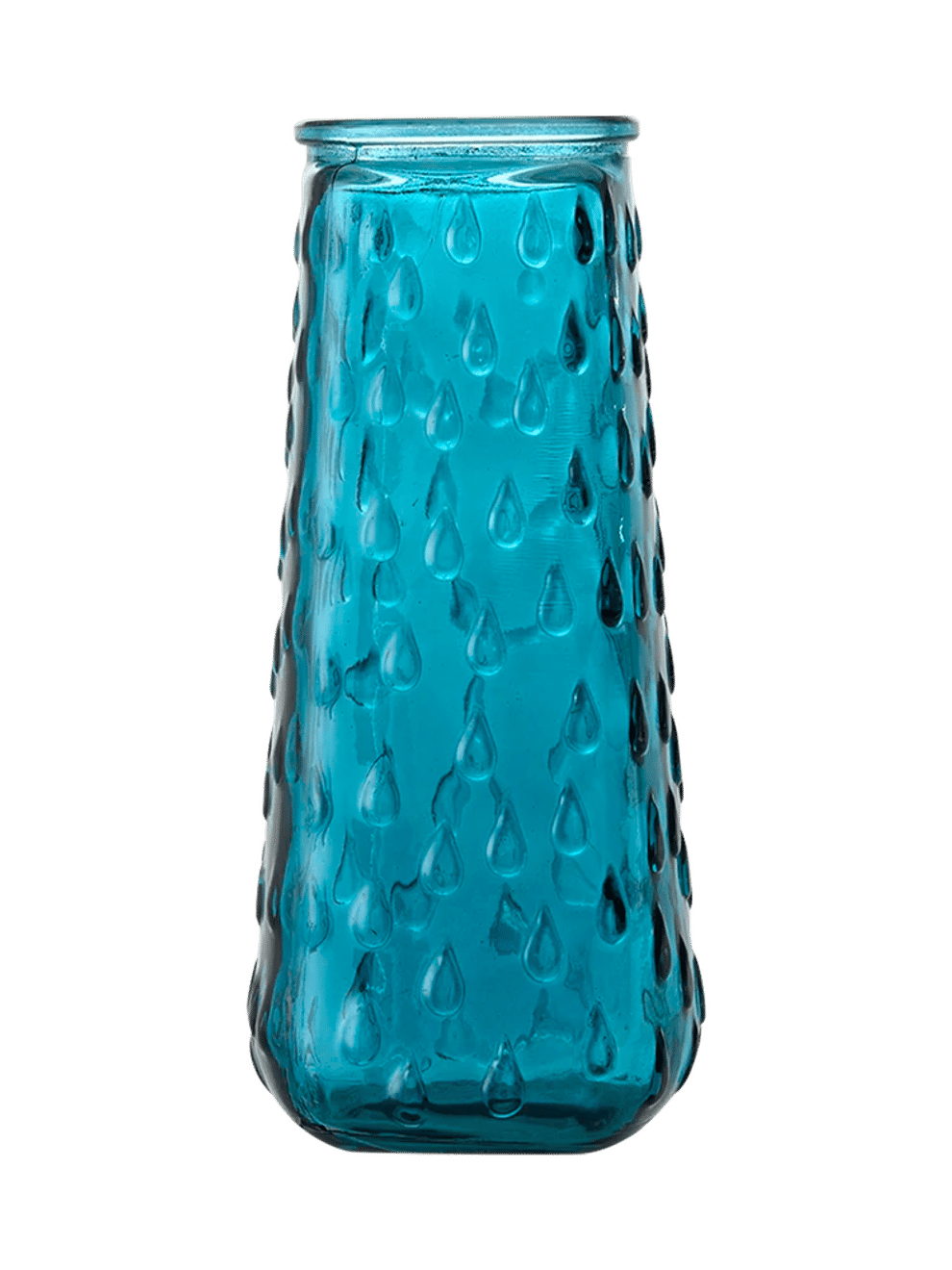 Blue Teardrop Textured Glass Vase 7x15 cm