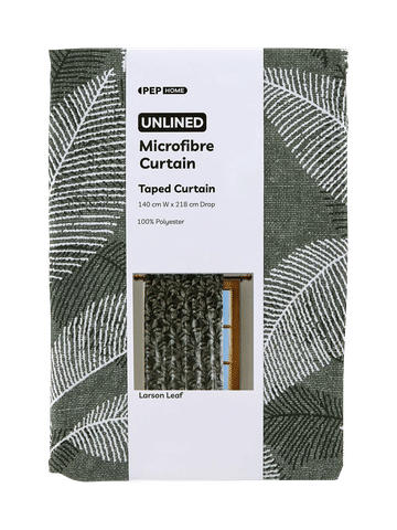Larson Leaf Unlined Taped Curtain 140x218cm