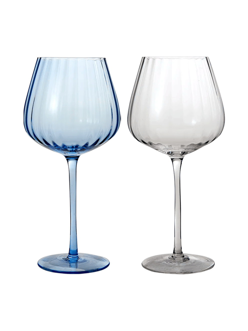 Ribbed Glass Wine Goblet 22.5cm