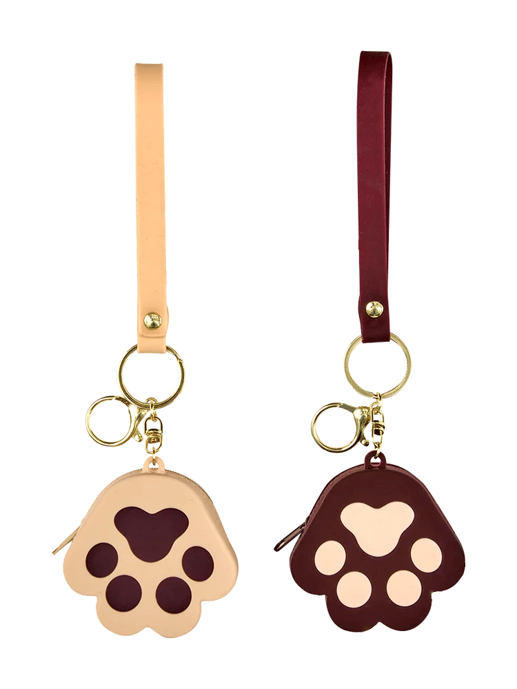 Silicone Paw Shape Pouch Keyring