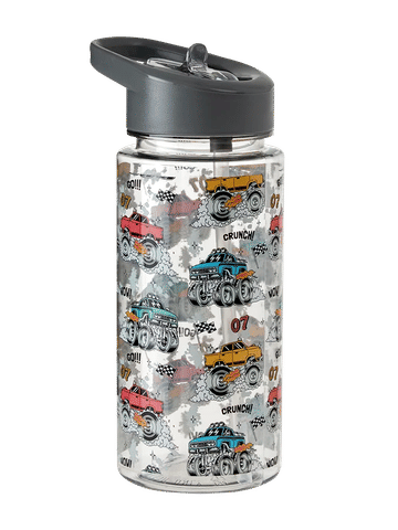 Clear Monster Truck Print Water Bottle