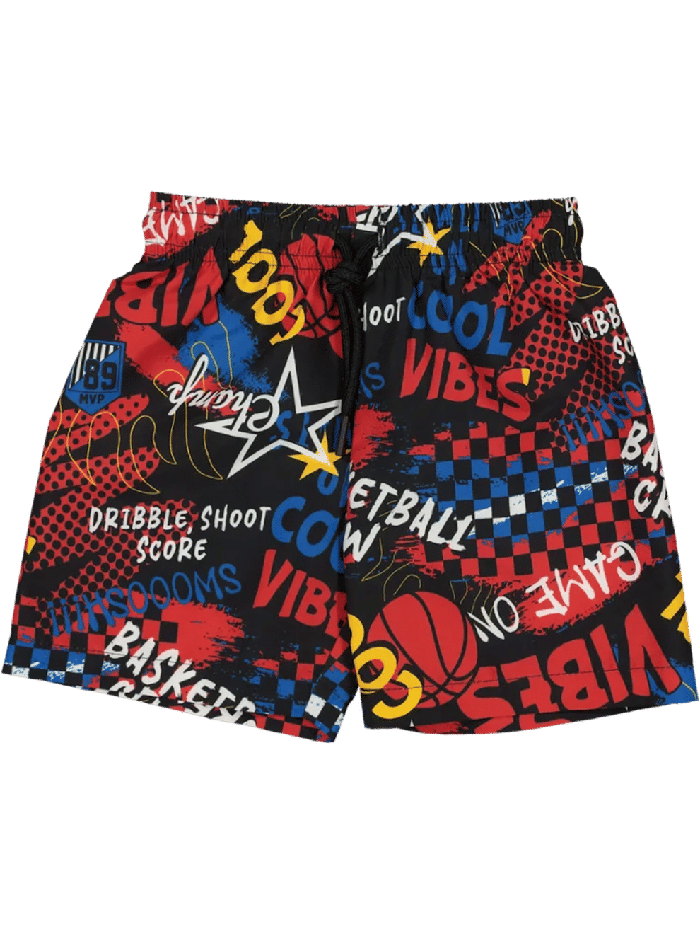 Red Graphic Microfibre Shorts