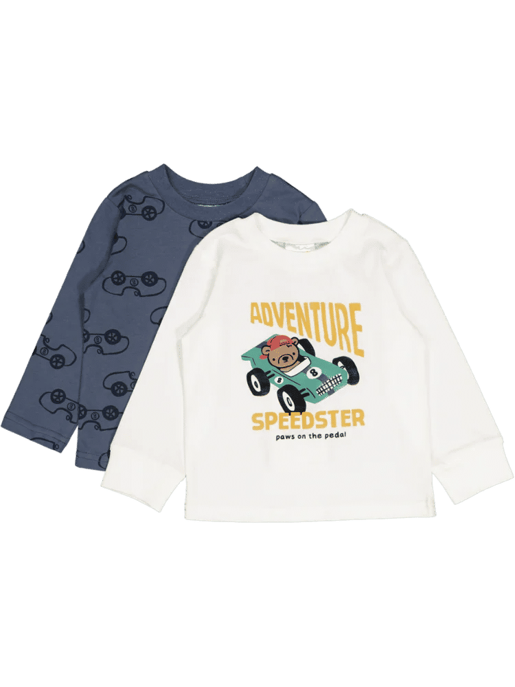 2-Pack Long Sleeve Cotton Car T-Shirt