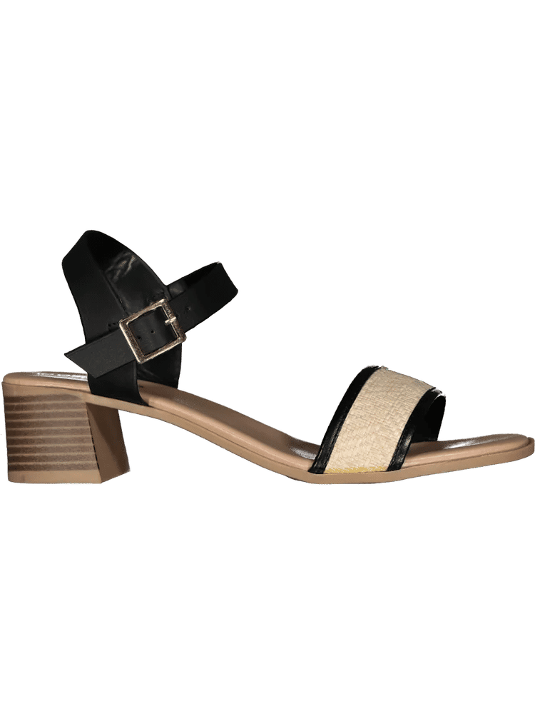 Fashion Black Block Heel Sandal