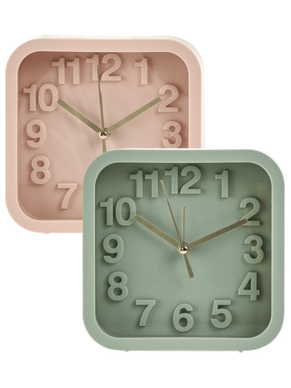 Square Analog Matte Alarm Clock