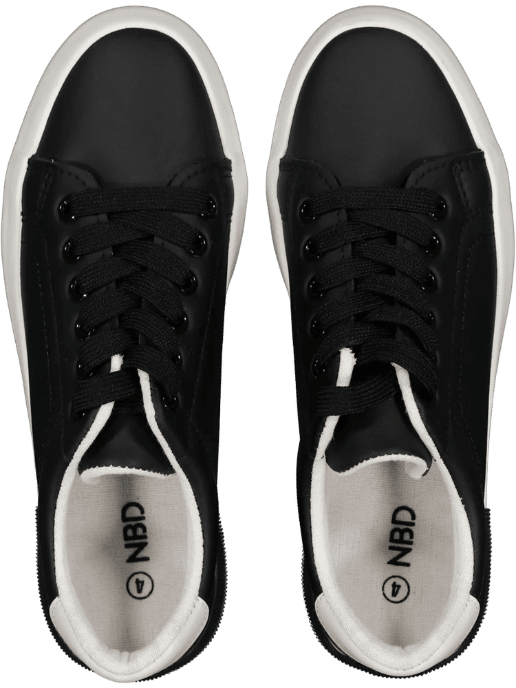 Black And White Lace Up Sneakers (2)
