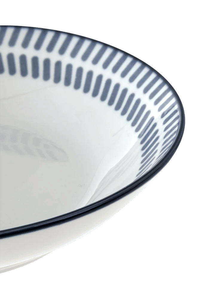 Blue Patterned White Ceramic Bowl (1)