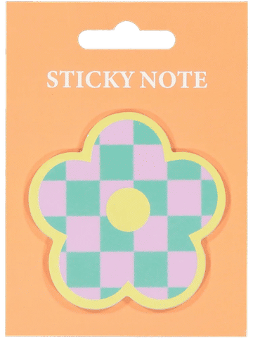 Flower Shaped Checkerboard Sticky Notes
