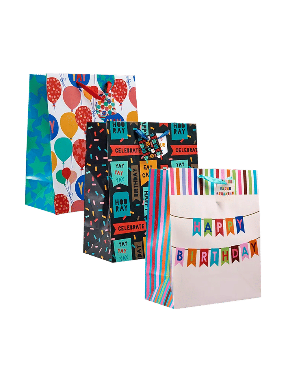 Festive Printed Birthday Gift Bags