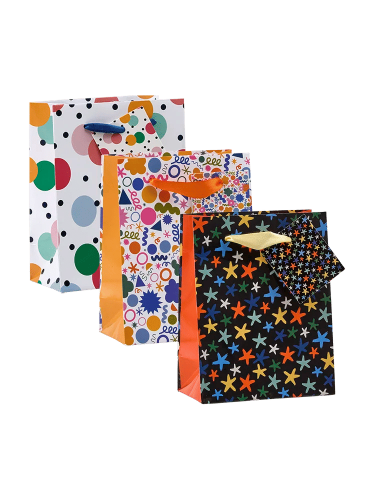 Fun Patterned Gift Bag Set